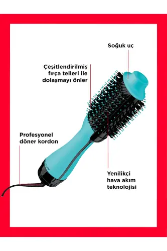 One Step Volumiser Saç Kurutma Makinesi ve Şekillendirici - Turkuaz RVDR5222TE2 - Matte Turquoise - 3
