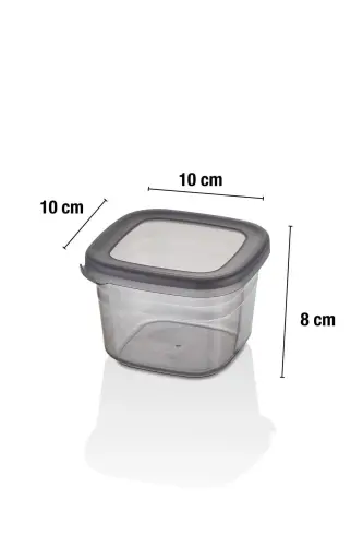 12'li Etiketli Ve Sızdırmaz Kapaklı Erzak Saklama Seti - 550ML - Etiket Hediyeli - antrasit - 7