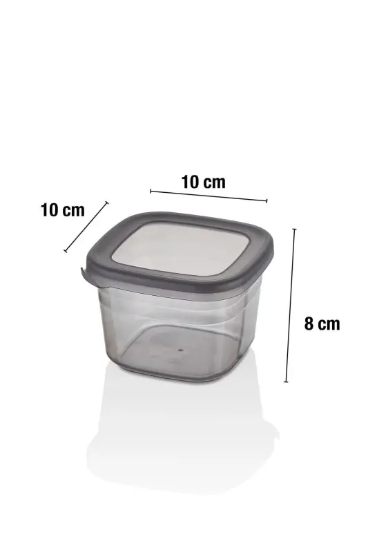 12'li Etiketli Ve Sızdırmaz Kapaklı Erzak Saklama Seti - 550ML - Etiket Hediyeli - antrasit - 3