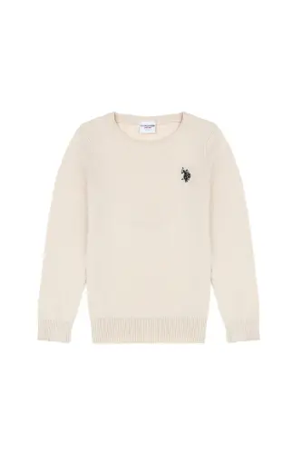 Kız Çocuk Krem Basic Bisiklet Yaka Kazak 50275851-VR071 - 7488 - U.S. POLO ASSN. (1)