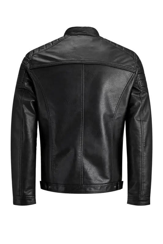Jjewarner Jacket Noos Siyah Erkek Deri Ceket Eskitme Taşlanmış - Siyah32 - 6
