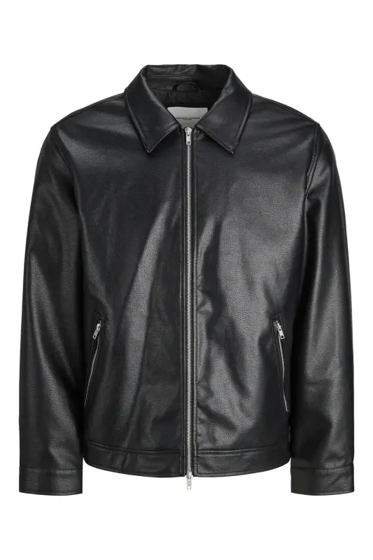 Jjewarner Jacket Noos Siyah Erkek Deri Ceket Eskitme Taşlanmış - Siyah54 - 2