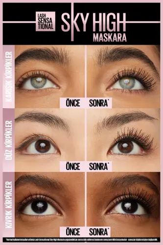 Lash Sensational Sky High Maskara - Kirpiklerde Limitsiz Uzunluk ve Hacim Etkisi - Siyah - 9