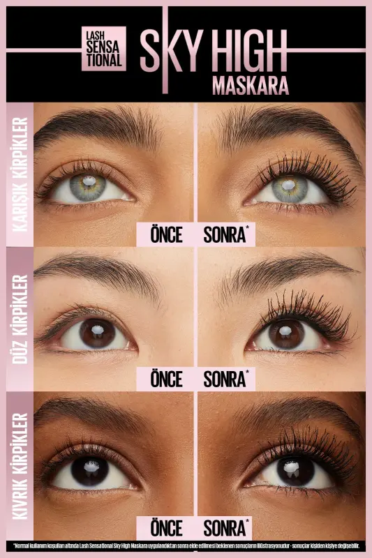 Lash Sensational Sky High Maskara - Kirpiklerde Limitsiz Uzunluk ve Hacim Etkisi - Siyah - 9