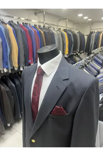Blazer Metal Düğme Erkek Ceket - FUME - MASSARO (1)