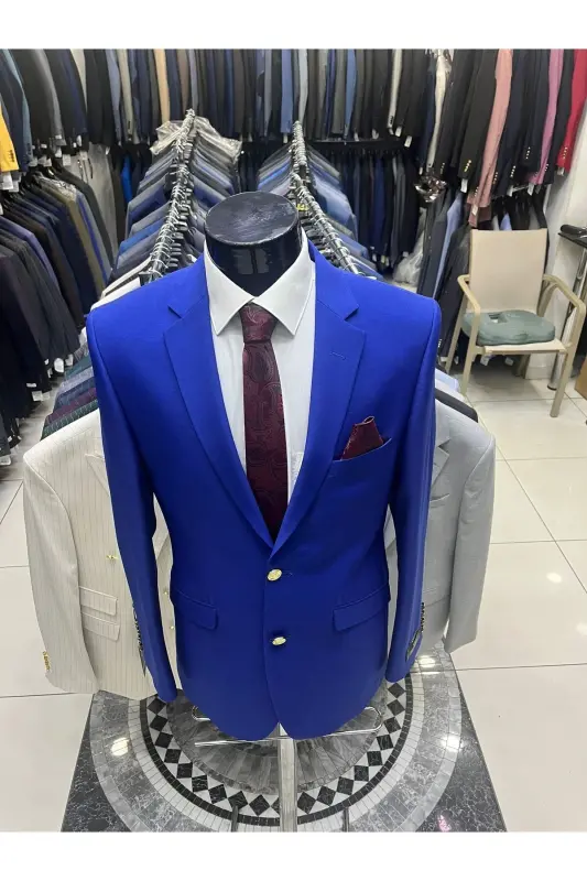 Blazer Metal Düğme Erkek Ceket - PARLEMENT - 9
