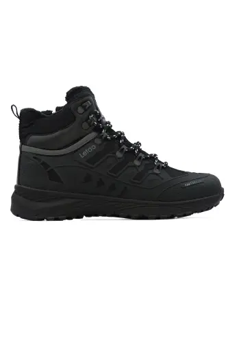 Erkek Siyah Watertight Su Geçirmez Trekking Kürklü Fermuarlı Bot 8075 - Siyah Buz - LETAO (1)