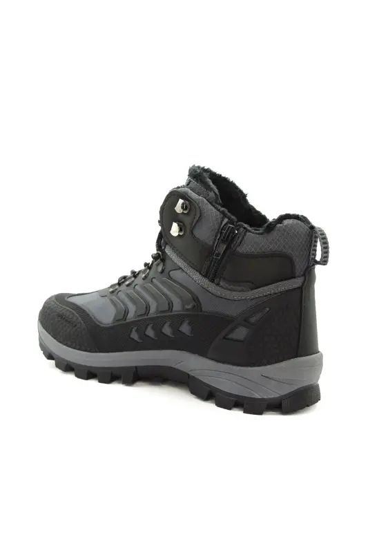 Erkek Watertight Füme Siyah Trekking Kürklü Fermuarlı Bot 2132 - Füme Siyah - 2