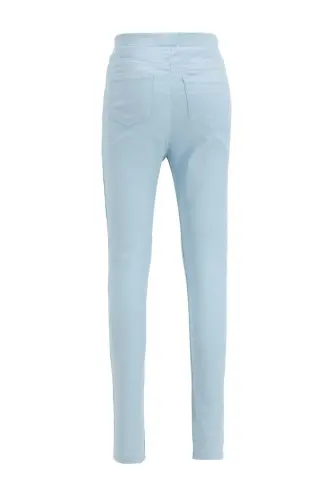 Kız Çocuk Basic Dokuma Tayt Pantolon - Mavi-BE304 - 2
