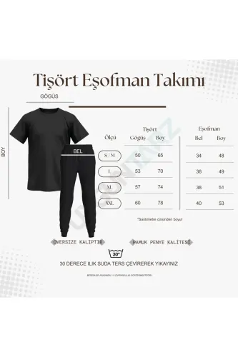Unisex Butterfly Song Baskılı 2'li Eşofman Takımı - Mavi̇ - 3