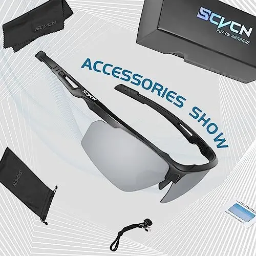 SCVCN Photochromic or Polarized Sport Sunglasses Cycling Clear Glasses Men Women UV400 Protection MTB BMX Fishing Running S86 - 5