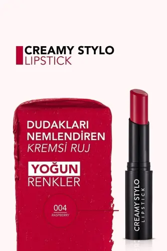 Yarı Parlak Stick Ruj- Creamy Stylo Lipstick -004 Raspberry-8682536013642 - 004 RASPBERRY - 6