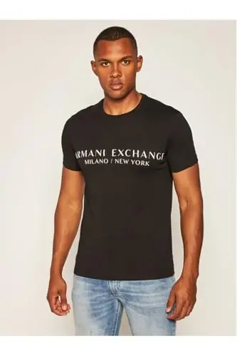 A｜X Armani Exchange Mens Short Sleeve Milan New York Logo Crew Neck T-Shirt - 2