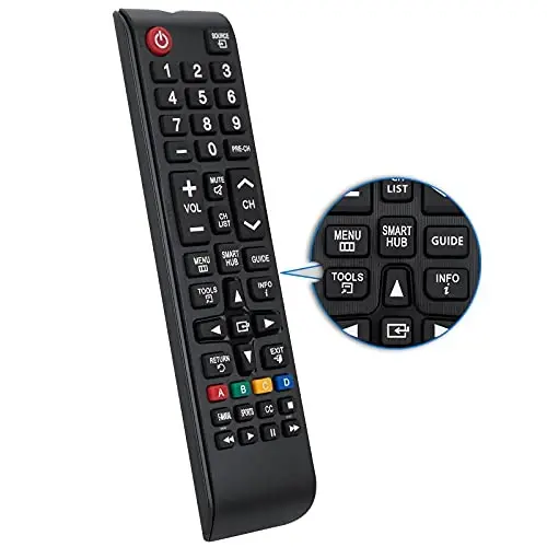 for Samsung TV Remote All Samsung LCD LED HDTV 3D Smart TVs by Angrox | Universal remote for all Samsung TVs (Smart/LED/QLED/4K). 50ft range, no setup, uses 2 AAA batteries 