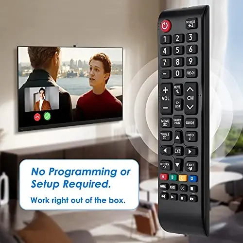 for Samsung TV Remote All Samsung LCD LED HDTV 3D Smart TVs by Angrox | Universal remote for all Samsung TVs (Smart/LED/QLED/4K). 50ft range, no setup, uses 2 AAA batteries - 3