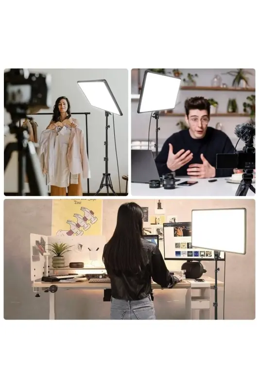 Megalux Profesyonel Fotoğraf Ve Video Için Çekim Işığı Ring Lıght Stüdyo 18 Inç +2,1 Metre Tripod - KARE SİYAH 18 - 6