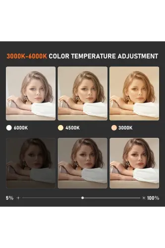 Megalux Profesyonel Fotoğraf Ve Video Için Çekim Işığı Ring Lıght Stüdyo 10 Inç +2,1 Metre Tripod - KARE 12 SİYAH - 3