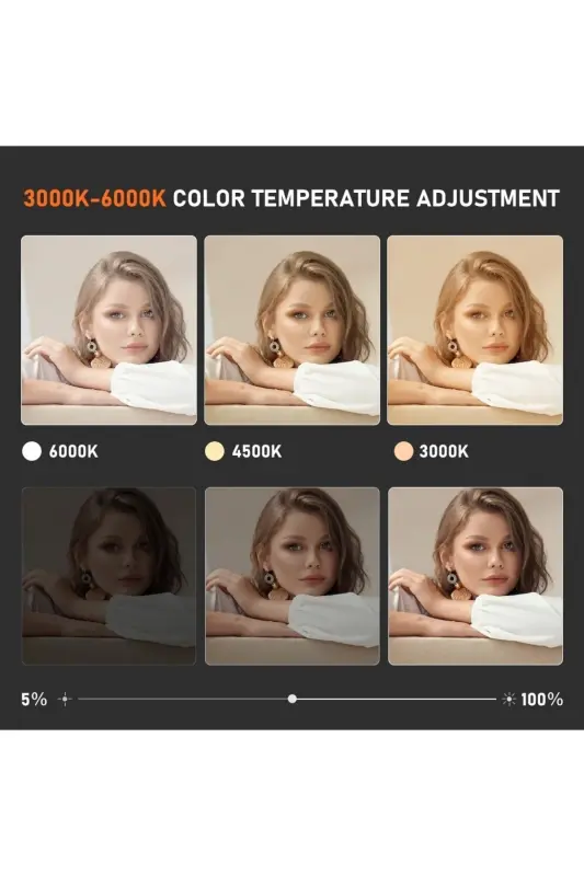 Megalux Profesyonel Fotoğraf Ve Video Için Çekim Işığı Ring Lıght Stüdyo 10 Inç +2,1 Metre Tripod - KARE 12 SİYAH - 3