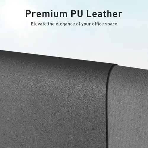 Aothia Faux Leather Desk Mat - Non-Slip PU Leather Desk Blotter, Waterproof Writing Surface, Large Desk Pad for Office & Home (Grey, 55