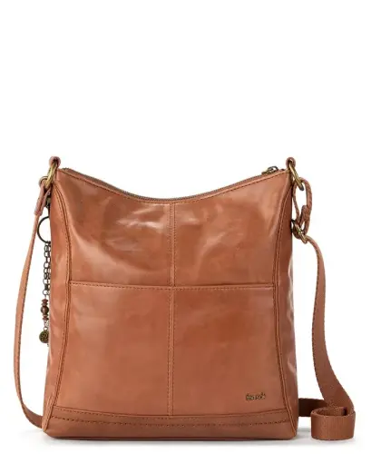 Women's Lucia Leather Crossbody Bag - Tobacco Floral Emboss - 2