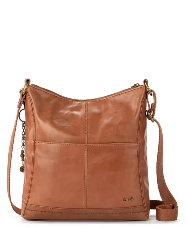 Women's Lucia Leather Crossbody Bag - Tobacco Floral Emboss - 2