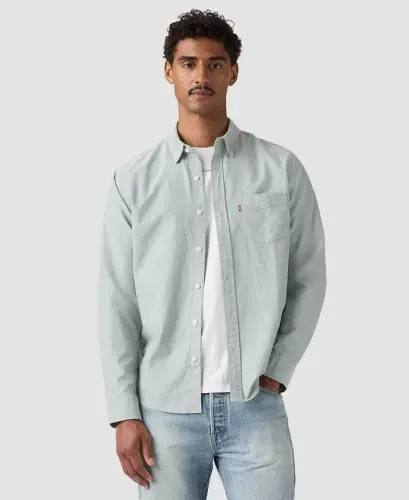 Men's Classic Pocket Regular-Fit Long-Sleeve Shirt - Dusty Mint - 7