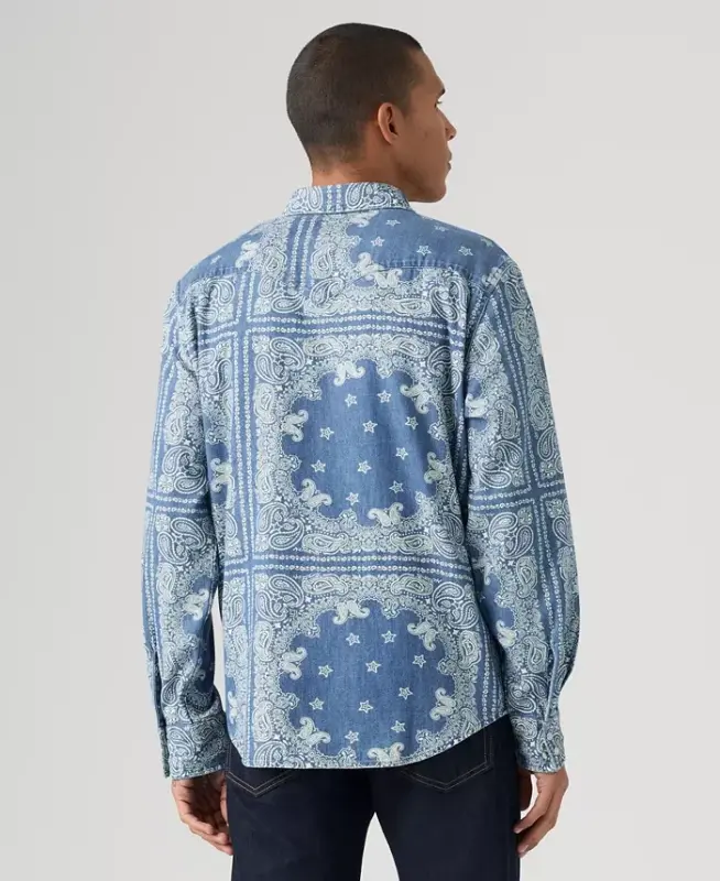 Men's Classic-Fit Western Shirt - Ensign Blue - 6