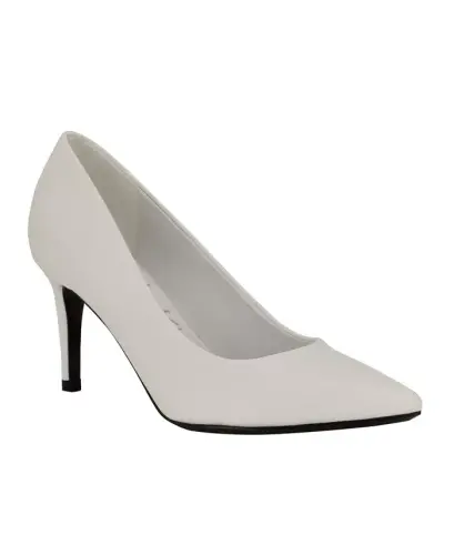Women's Gayle Classic Pointed Toe Stiletto Pumps - White Saffiano 