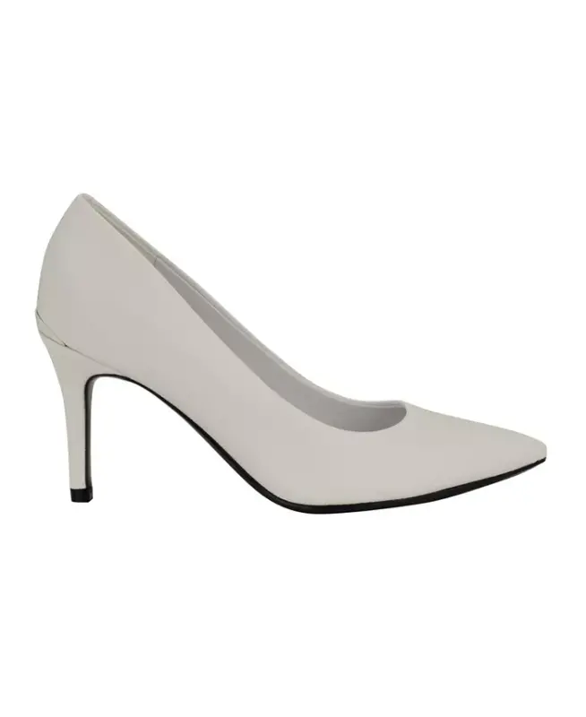 Women's Gayle Classic Pointed Toe Stiletto Pumps - White Saffiano - 2