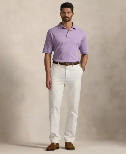 Men's Big & Tall Solid Polo Shirt - Purple Heather - 2