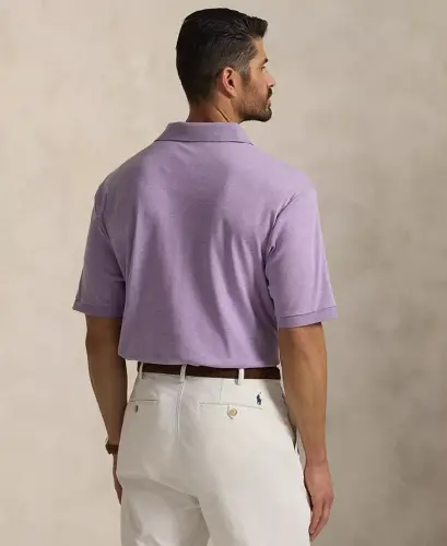 Men's Big & Tall Solid Polo Shirt - Purple Heather - 4
