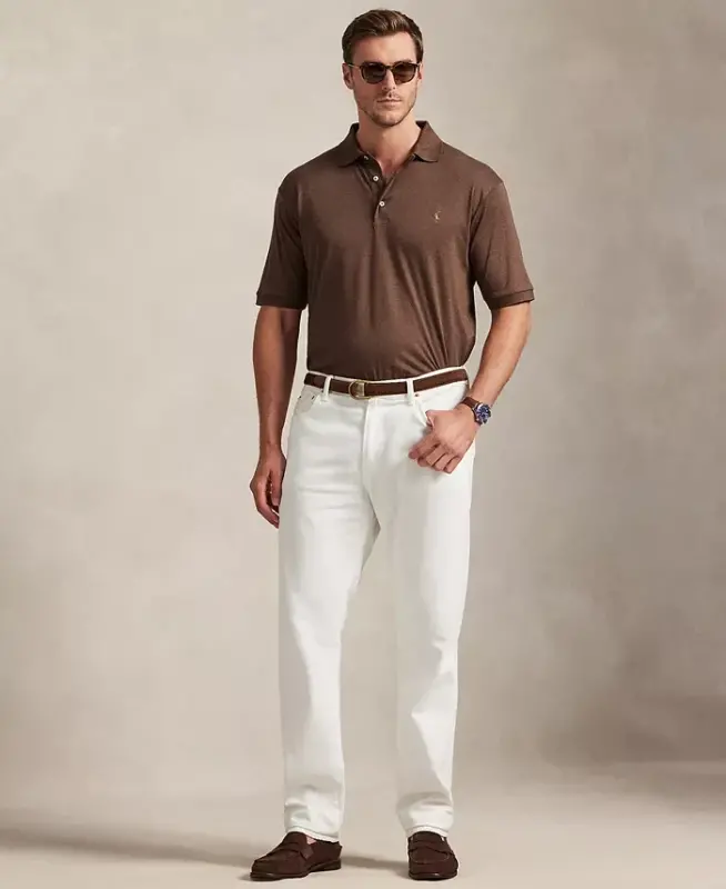 Men's Big & Tall Solid Polo Shirt - Nutmeg Brown Heather - 2