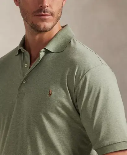 Men's Big & Tall Solid Polo Shirt - Greenery Heather - 3