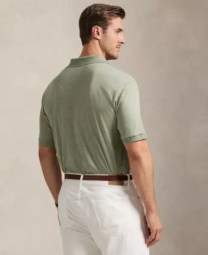 Men's Big & Tall Solid Polo Shirt - Greenery Heather - 4