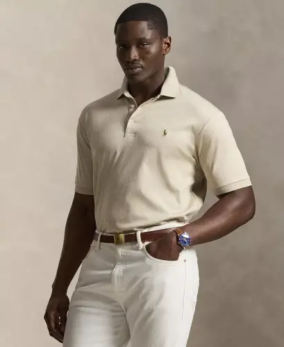 Men's Big & Tall Solid Polo Shirt - Expedition Dune Heather 