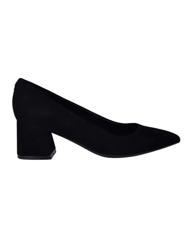 Women's Lenott Pointy Toe Block Heel Pumps - Black Suede - 7