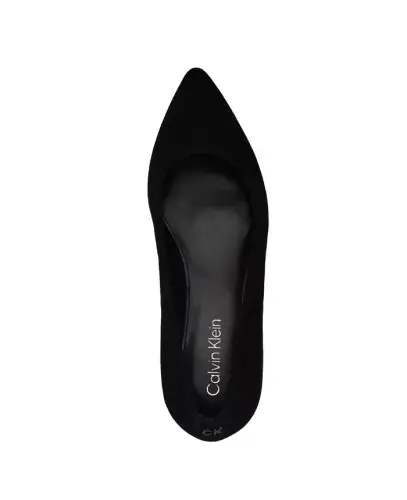 Women's Lenott Pointy Toe Block Heel Pumps - Black Suede - 9