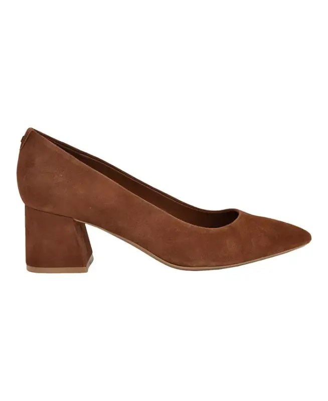 Women's Lenott Pointy Toe Block Heel Pumps - Dark Natural Suede - 2