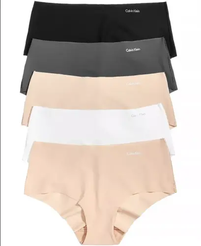 Women's Invisible Hipster 5-Pack Panty QD3557 - Lacy Black/Speakeasy/White - 5