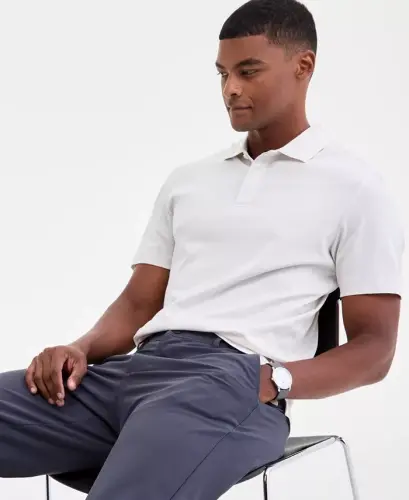Men's Regular-Fit Mercerized Polo Shirt - Vintage White 