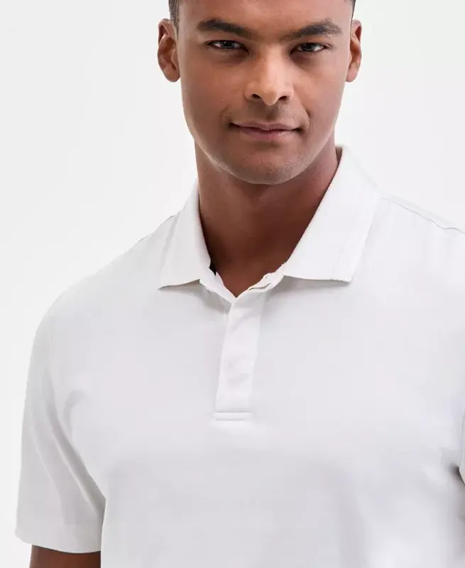 Men's Regular-Fit Mercerized Polo Shirt - Vintage White - 3