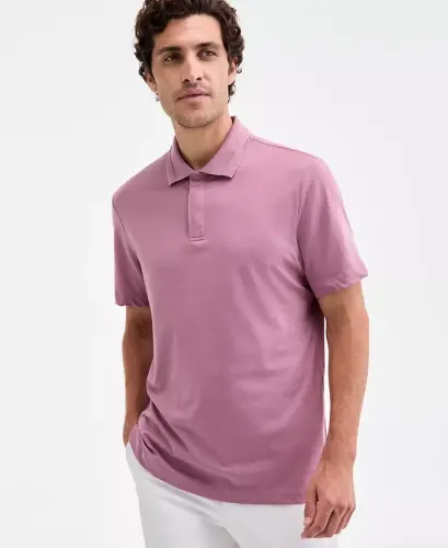 Men's Regular-Fit Mercerized Polo Shirt - Smoked Rose 