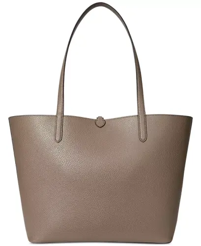 Faux-Leather Large Reversible Tote Bag - Rider Geo/Taupe Brown - 13