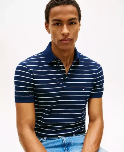 Men's Iconic 1985 Slim-Fit Polo Shirt - Carbon Navy / Ivory Petal - 3