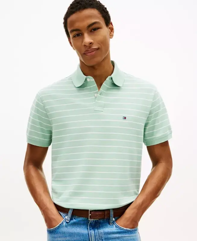 Men's Iconic 1985 Slim-Fit Polo Shirt - Crushed Mint / White - 1