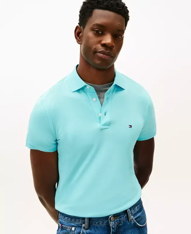 Men's Iconic 1985 Slim-Fit Polo Shirt - Dewy Blue - 3
