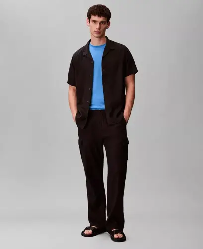 Men's Supima Interlock T-Shirt - French Blue - CALVIN KLEIN (1)