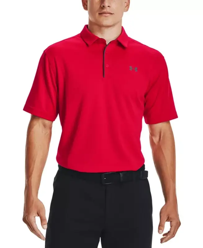 Men's Tech Short-Sleeve Polo Shirt - Red - UNDER ARMOUR