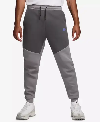 Men's Tech Fleece Drawstring Joggers Pants - Medium Ash/Sapphire 