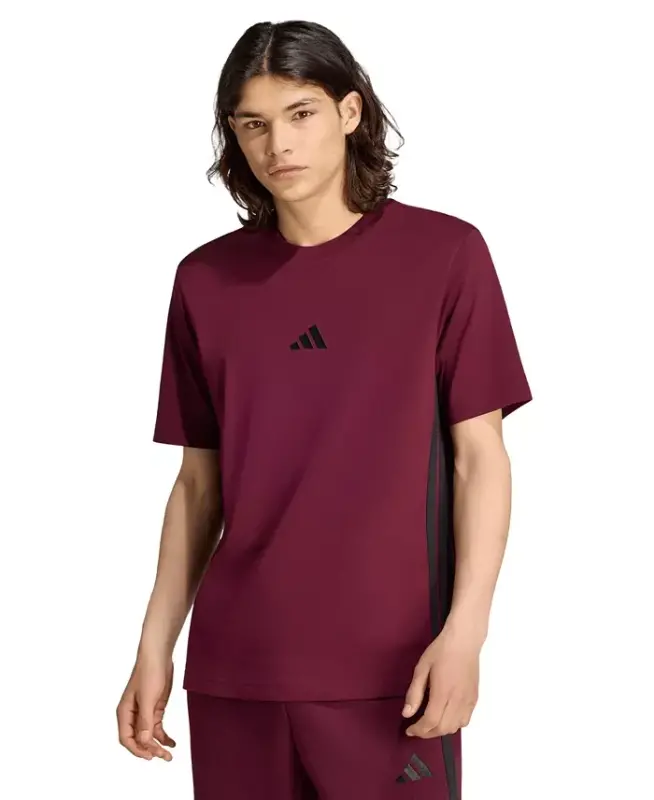 Men's Essential Three-Stripes Single Jersey T-Shirt - Dark Blue/White - 3